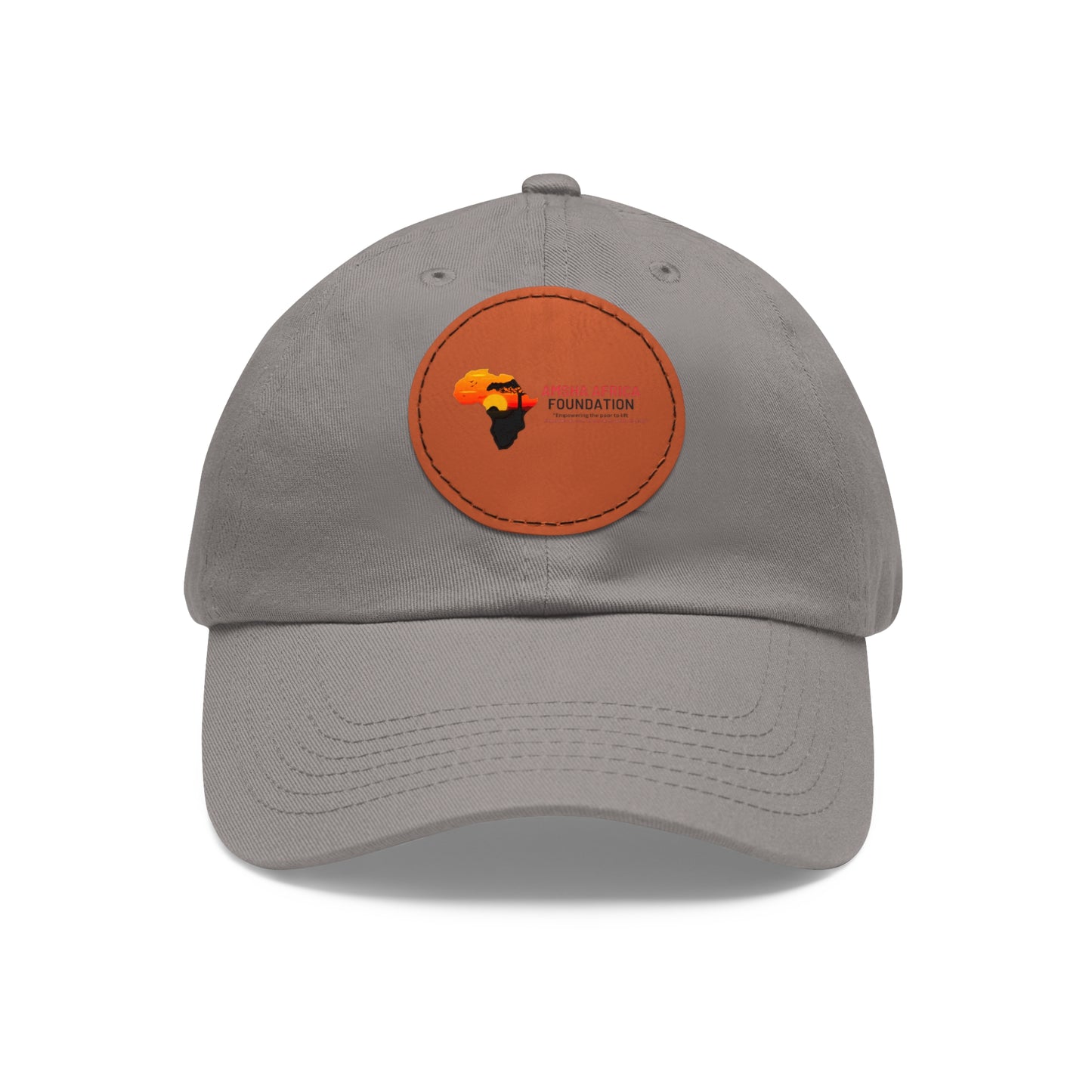 Dad Hat with Leather Patch (Round)