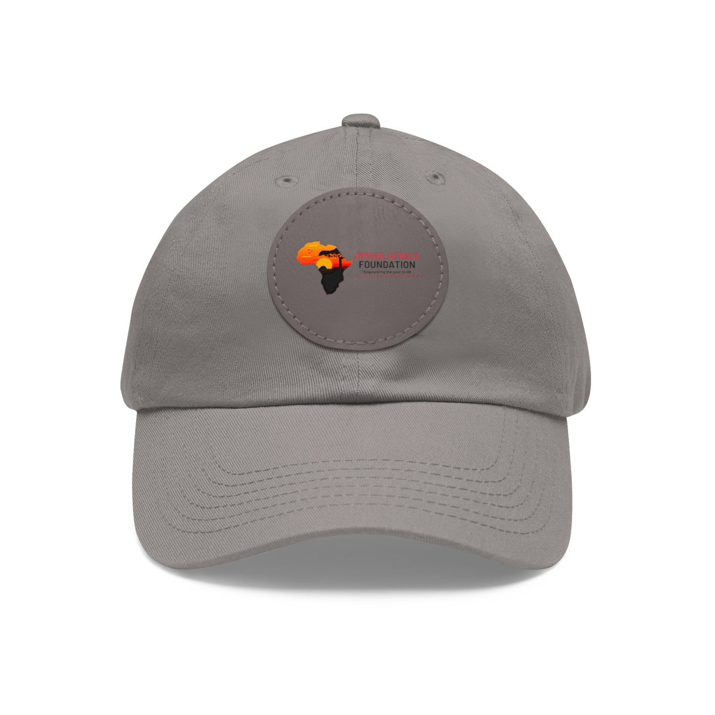 Dad Hat with Leather Patch (Round)