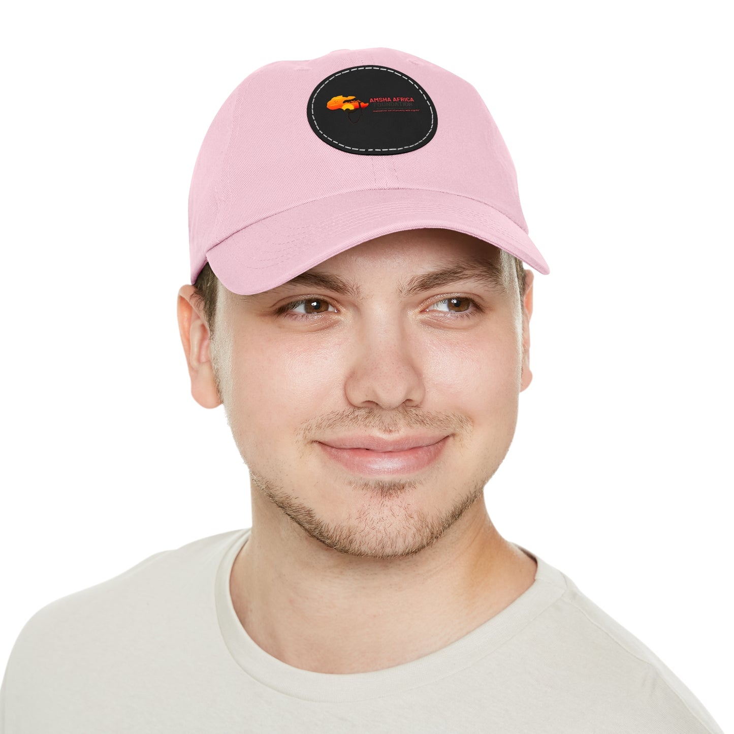 Dad Hat with Leather Patch (Round)