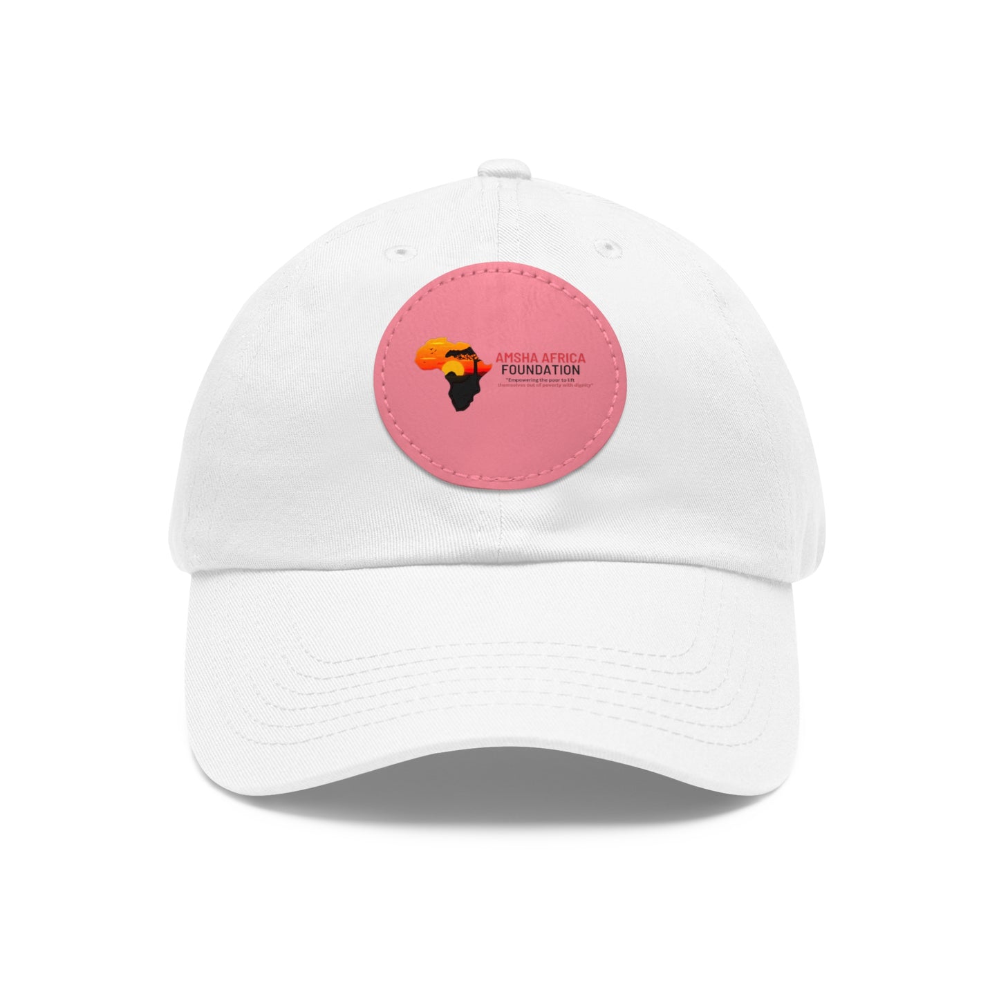 Dad Hat with Leather Patch (Round)