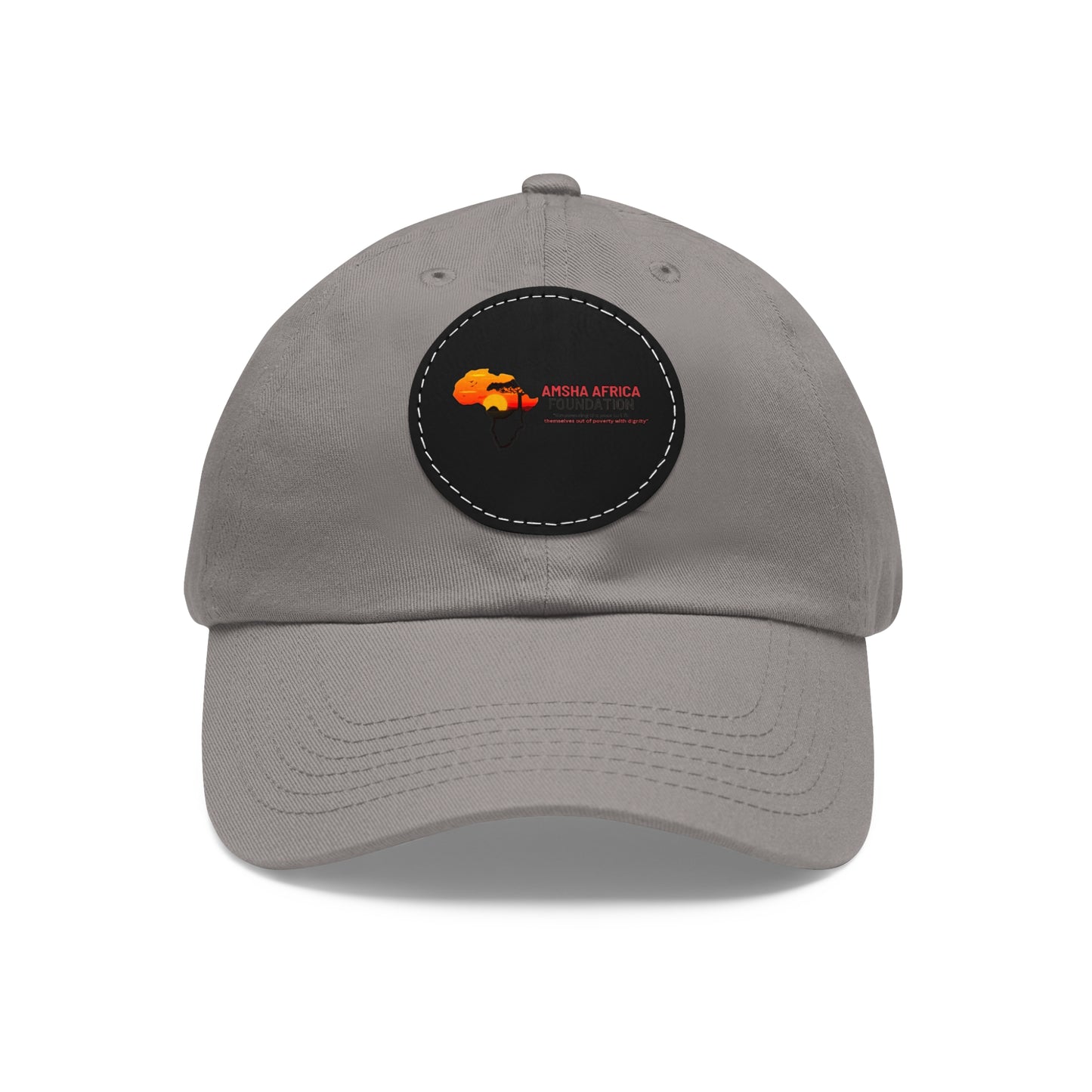 Dad Hat with Leather Patch (Round)