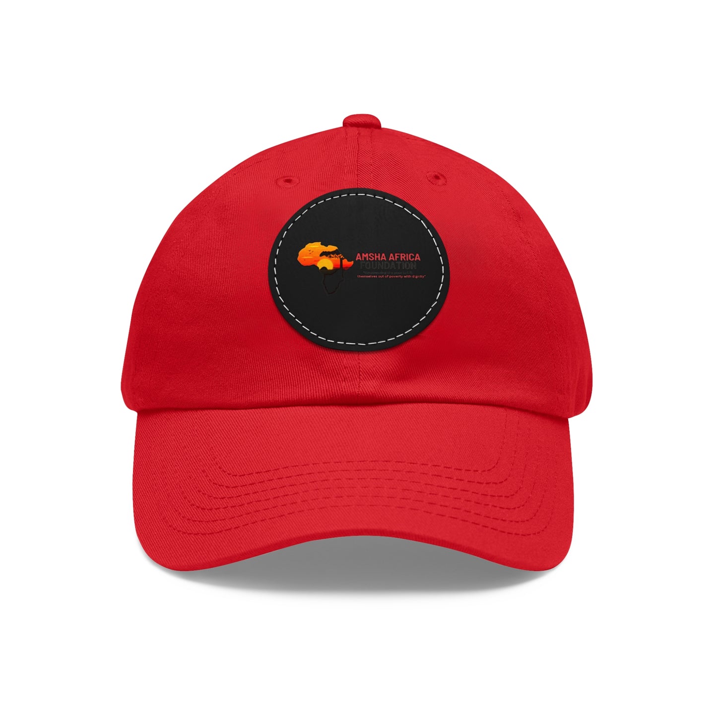 Dad Hat with Leather Patch (Round)