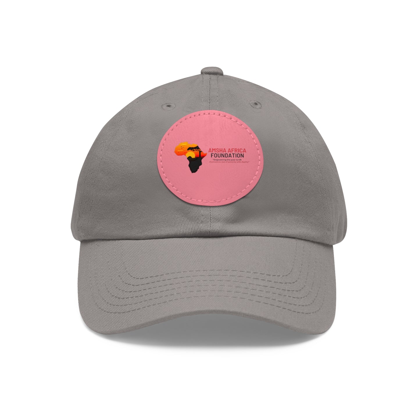 Dad Hat with Leather Patch (Round)