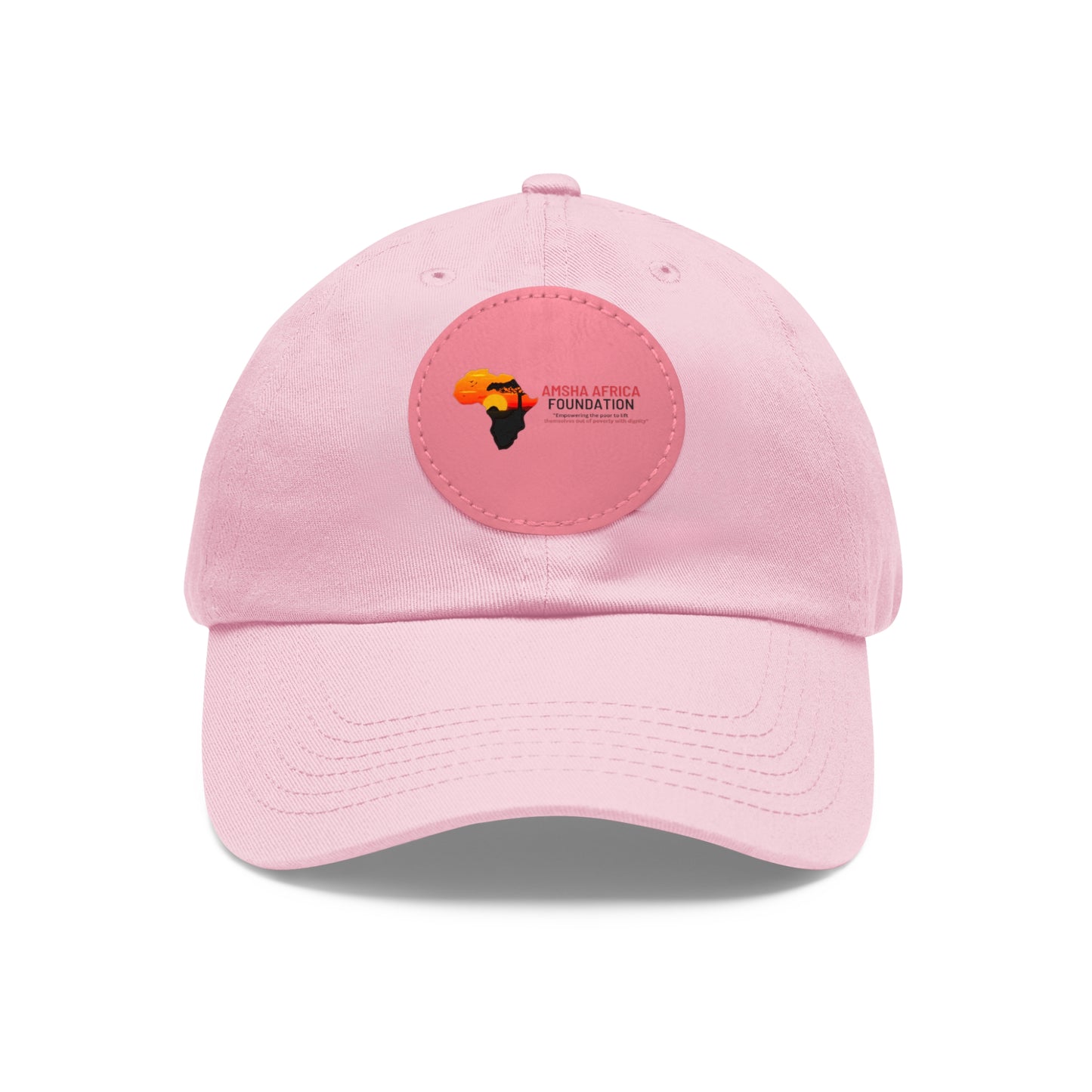 Dad Hat with Leather Patch (Round)