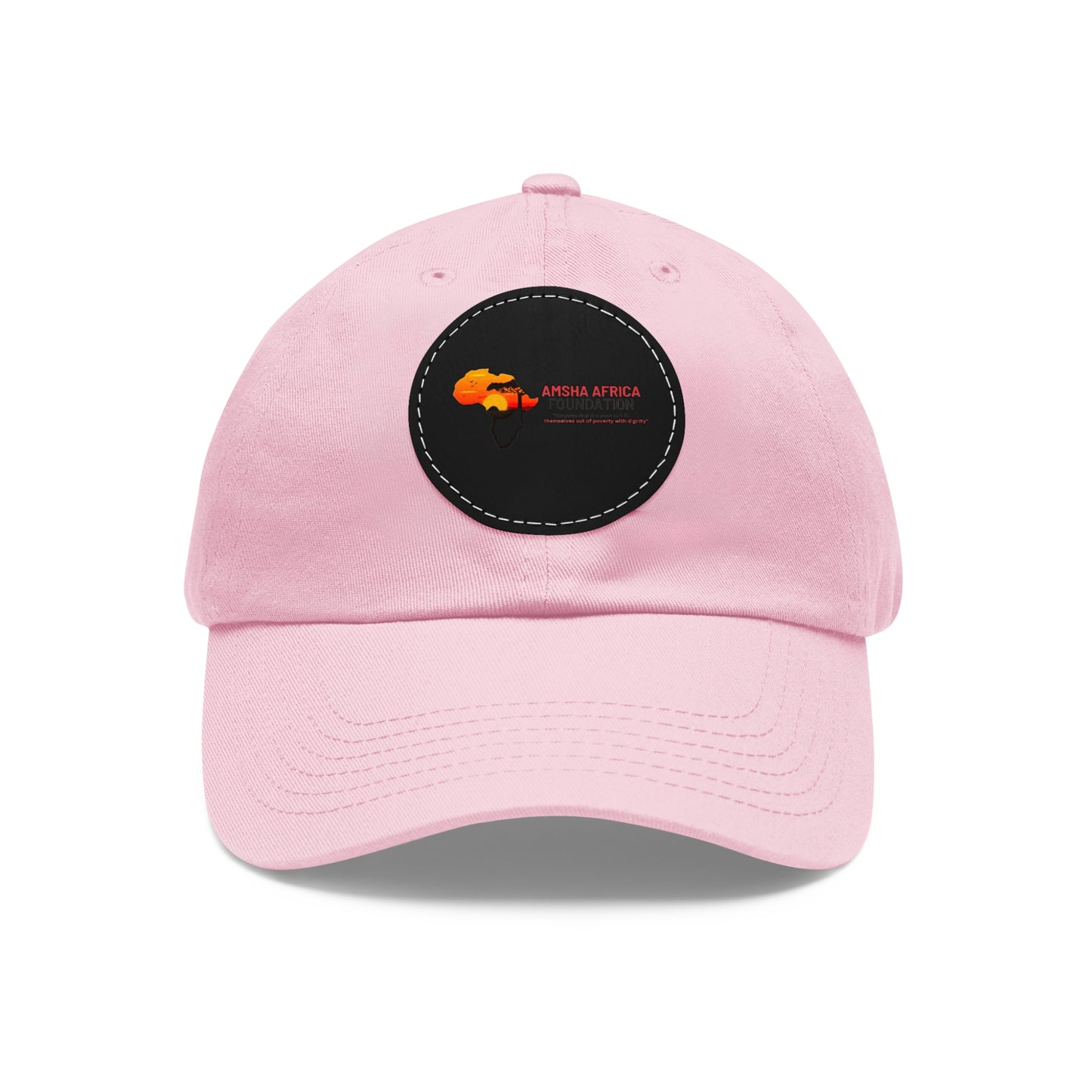 Dad Hat with Leather Patch (Round)